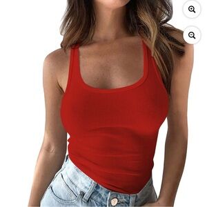 3 Pack -No Boundaries Red Ribbed Vibrant Red Tank Top M 8-10 Women’s
